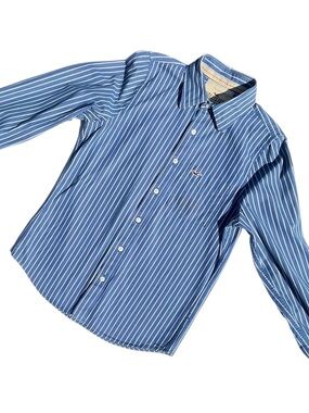 Hollister Blue & Cream Striped Button-Up Shirt